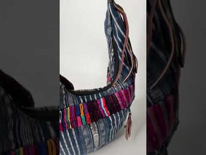 Leather Fringe Embroidered Shoulder Bag
